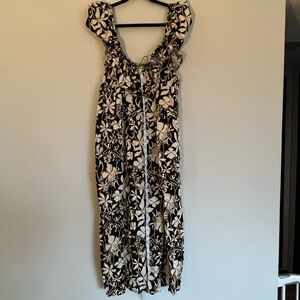 Floral Black and White Women's Dress